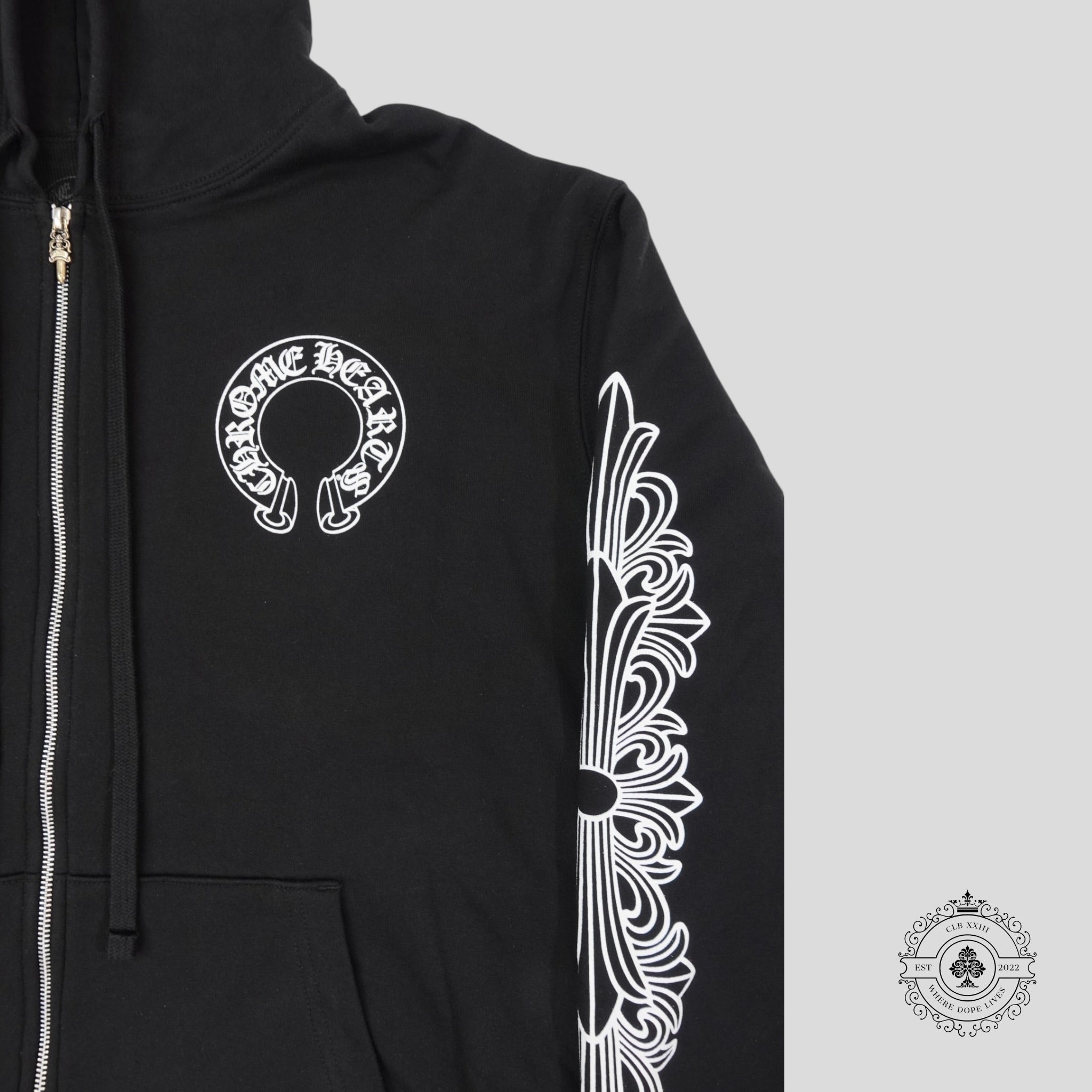 Chrome Hearts Thermal Lined Horseshoe Zip Up Hoodie