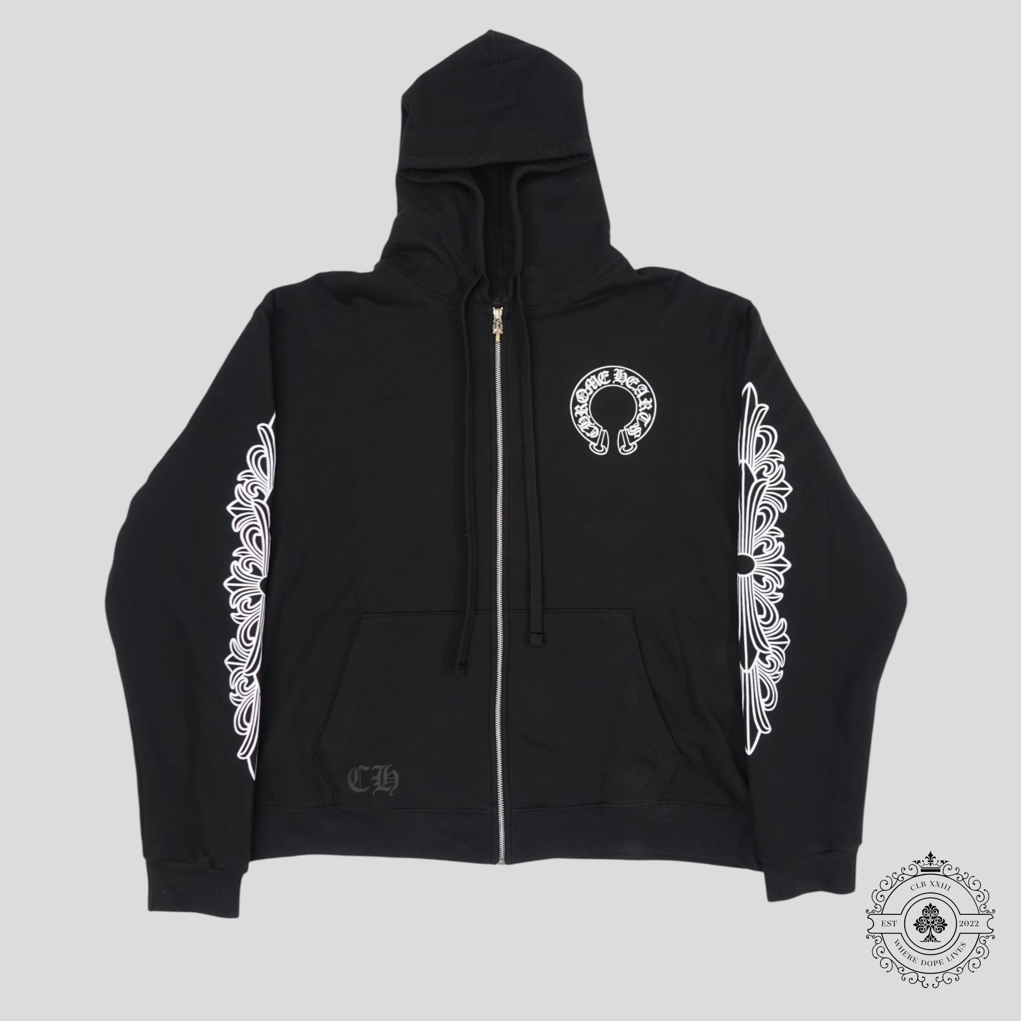 Chrome Hearts Thermal Lined Horseshoe Zip Up Hoodie